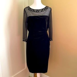 NWT Black Tahari Cocktail dress. Size 6